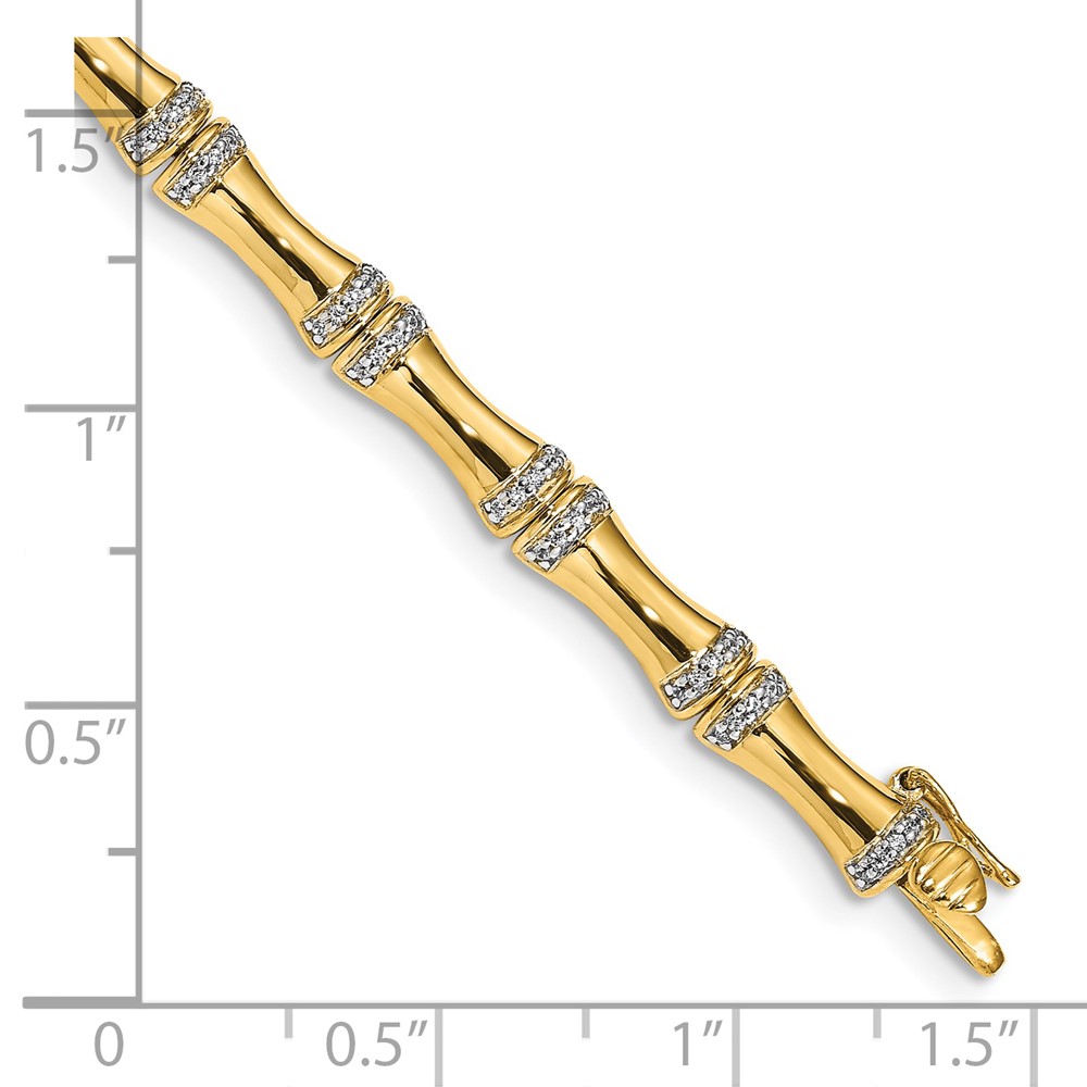 14k Complete 1/2 carat Diamond Bamboo Design 7 inch Bracelet - 3 14k Complete 1/2 carat Diamond Bamboo Design 7 inch Bracelet - 3