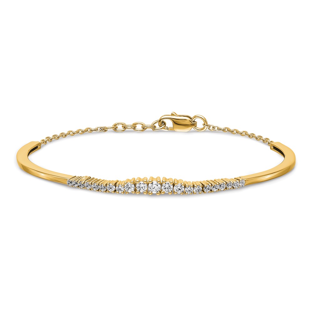 14k 3/4 carat Lab Grown Diamond VS/SI+ G+ Complete Graduated Bangle Bracelet - 1
