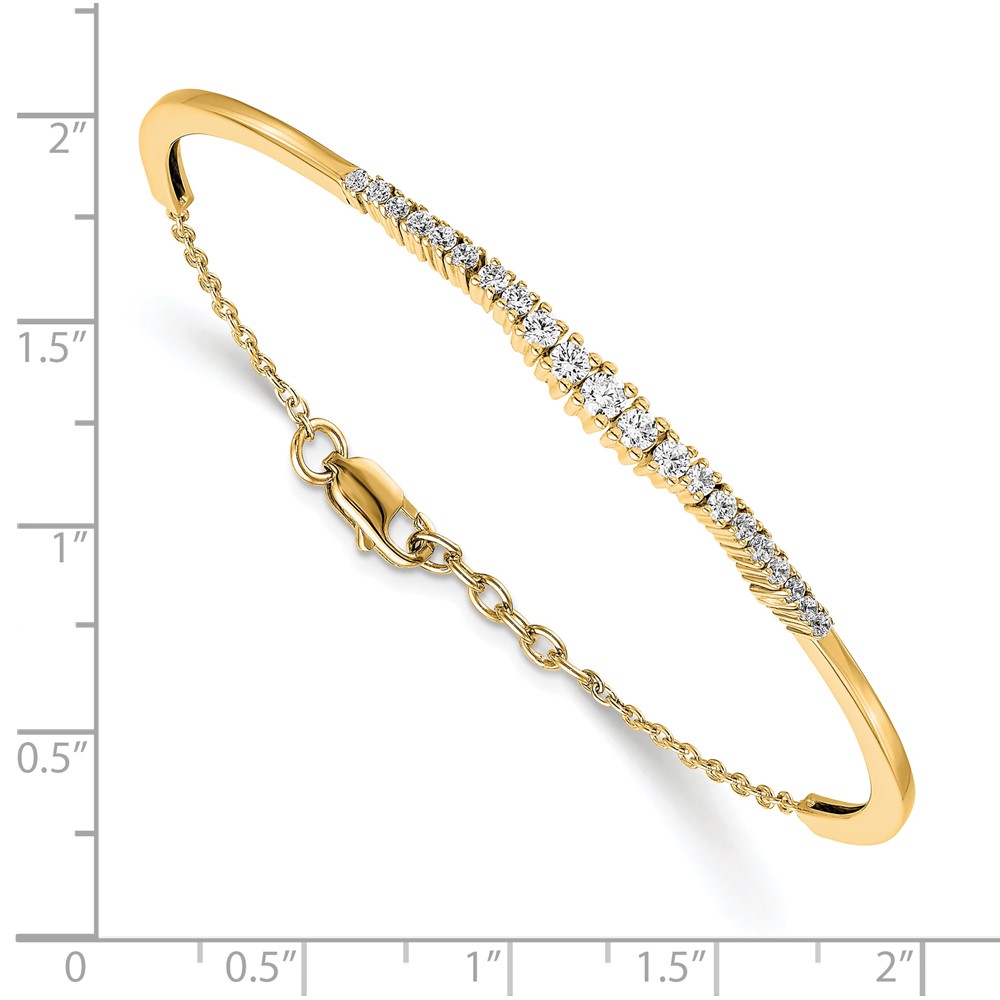 14k 3/4 carat Lab Grown Diamond VS/SI+ G+ Complete Graduated Bangle Bracelet - 3