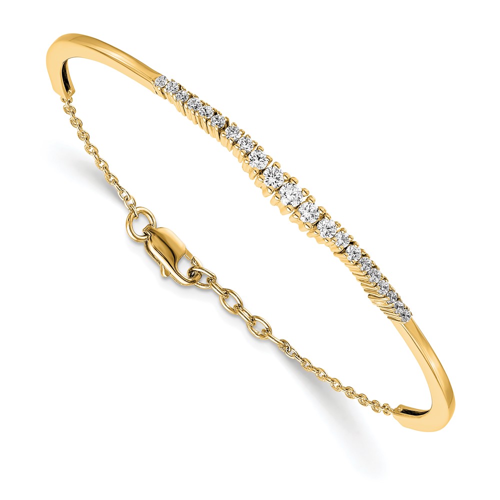 14k 3/4 carat Lab Grown Diamond VS/SI+ G+ Complete Graduated Bangle Bracelet - 0