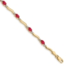 14k Complete Diamond and Oval Ruby Wavy Link 7 inch Bracelet - 0 14k Complete Diamond and Oval Ruby Wavy Link 7 inch Bracelet - 0