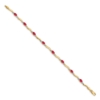 14k Complete Diamond and Oval Ruby Wavy Link 7 inch Bracelet - 1 14k Complete Diamond and Oval Ruby Wavy Link 7 inch Bracelet - 1