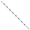 14k White Gold Complete Diamond and Oval Sapphire Wavy Link 7 inch Bracelet - 1 14k White Gold Complete Diamond and Oval Sapphire Wavy Link 7 inch Bracelet - 1