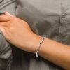 14k White Gold Complete Diamond and Oval Sapphire Wavy Link 7 inch Bracelet - 3 14k White Gold Complete Diamond and Oval Sapphire Wavy Link 7 inch Bracelet - 3