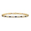 14k Complete Diamond and Oval Sapphire Infinity 7.25 inch Bracelet - 2