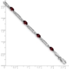 10k White Gold Diamond and Garnet Bracelet - 2 10k White Gold Diamond and Garnet Bracelet - 2