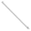 14k White Gold Complete 1 carat Diamond Fancy Link 7 inch Bracelet - 1