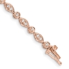 14k Rose Gold Complete 3/4 carat Diamond Round and Oval Link 7 inch Bracelet - 0