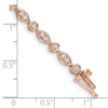 14k Rose Gold Complete 3/4 carat Diamond Round and Oval Link 7 inch Bracelet - 2