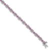 14k White Gold Complete Lab Created Pink Sapphire Flowers 7 inch Bracelet - 0 14k White Gold Complete Lab Created Pink Sapphire Flowers 7 inch Bracelet - 0