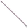 14k White Gold Complete Lab Created Pink Sapphire Flowers 7 inch Bracelet - 1 14k White Gold Complete Lab Created Pink Sapphire Flowers 7 inch Bracelet - 1