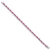 14k White Gold Complete Lab Created Oval Pink Sapphire and Diamond 7 inch Bracelet - 1 14k White Gold Complete Lab Created Oval Pink Sapphire and Diamond 7 inch Bracelet - 1