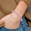 14k White Gold Complete Lab Created Oval Pink Sapphire and Diamond 7 inch Bracelet - 4 14k White Gold Complete Lab Created Oval Pink Sapphire and Diamond 7 inch Bracelet - 4
