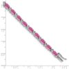 14k White Gold Complete Lab Created Oval Pink Sapphire and Diamond 7 inch Bracelet - 3 14k White Gold Complete Lab Created Oval Pink Sapphire and Diamond 7 inch Bracelet - 3