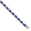 14k White Gold Complete Oval Lab Created Sapphire and Diamond 7 inch Bracelet - 0 14k White Gold Complete Oval Lab Created Sapphire and Diamond 7 inch Bracelet - 0