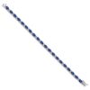 14k White Gold Complete Oval Lab Created Sapphire and Diamond 7 inch Bracelet - 1 14k White Gold Complete Oval Lab Created Sapphire and Diamond 7 inch Bracelet - 1