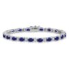14k White Gold Complete Oval Lab Created Sapphire and Diamond 7 inch Bracelet - 2 14k White Gold Complete Oval Lab Created Sapphire and Diamond 7 inch Bracelet - 2