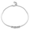 14k White Gold Complete 1/2 carat Diamond Half-Bangle 7 inch Bracelet with 0.5 inch Extender - 2