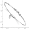 14k White Gold Complete 1/2 carat Diamond Half-Bangle 7 inch Bracelet with 0.5 inch Extender - 1