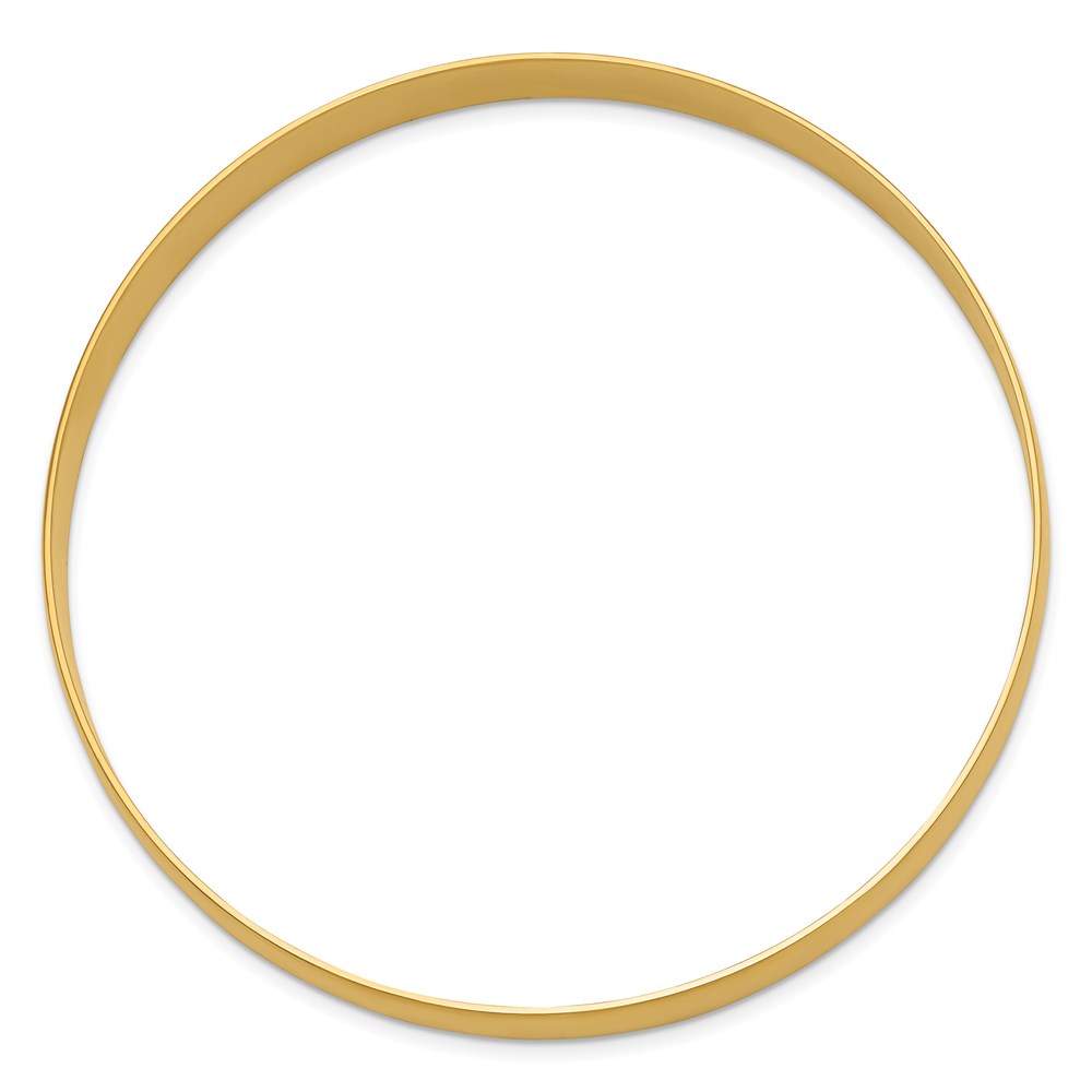 14k 8mm Solid Polished Half-Round Slip-On Round Bangle Bracelet - 1