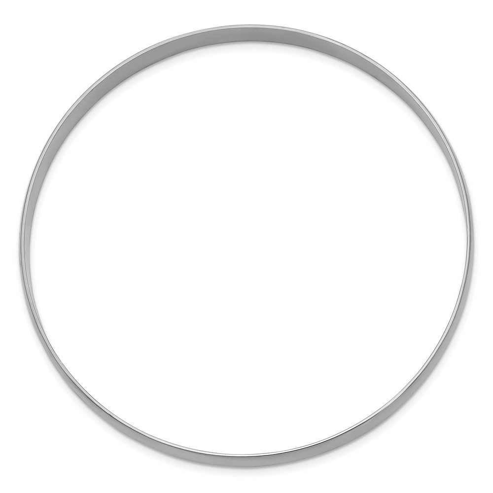 14k White Gold 6mm Solid Polished Half-Round Slip-On Round Bangle Bracelet - 1