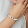 14k White Gold 6mm Solid Polished Half-Round Slip-On Round Bangle Bracelet - 3