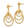 14k Polished and Textured Intertwined Circle Post Earrings - 1