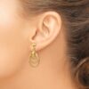 14k Polished and Textured Intertwined Circle Post Earrings - 2