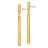 14k Fancy Dangle Round Tube Earrings - 1