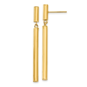 14k Fancy Dangle Round Tube Earrings - 0