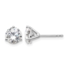 14k White Gold 2 1/2 carat Certified Lab Grown Diamond VS/SI+ G+ Round Complete Three Prong Stud Earrings - 0