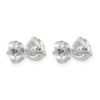 14k White Gold 2 1/2 carat Lab Grown Diamond VS+ F+ Round Complete Three Prong Stud Earrings - 3