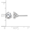 14k White Gold 2 1/2 carat Lab Grown Diamond VS+ F+ Round Complete Three Prong Stud Earrings - 4
