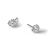 14k White Gold 2 1/2 carat Certified Lab Grown Diamond VS/SI+ G+ Round Complete Three Prong Stud Earrings - 6