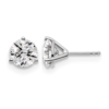 14k White Gold 4 carat Lab Grown Diamond VS+ F+ Round Complete Three Prong Stud Earrings - 0