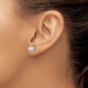 14k White Gold 4 carat Lab Grown Diamond VS+ F+ Round Complete Three Prong Stud Earrings - 2