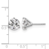 14k White Gold 4 carat Lab Grown Diamond VS+ F+ Round Complete Three Prong Stud Earrings - 4