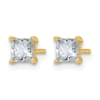 14k 1 carat Lab Grown Diamond VS/SI+ G+ Princess Complete Four Prong Stud Earrings - 1
