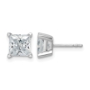 14k White Gold 3 carat Certified Lab Grown Diamond VS/SI+ G+ Princess Complete Four Prong Stud Earrings - 0 14k White Gold 3 carat Certified Lab Grown Diamond VS/SI+ G+ Princess Complete Four Prong Stud Earrings - 0