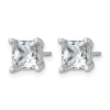 14k White Gold 3 carat Certified Lab Grown Diamond VS/SI+ G+ Princess Complete Four Prong Stud Earrings - 1 14k White Gold 3 carat Certified Lab Grown Diamond VS/SI+ G+ Princess Complete Four Prong Stud Earrings - 1