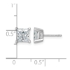 14k White Gold 3 carat Certified Lab Grown Diamond VS/SI+ G+ Princess Complete Four Prong Stud Earrings - 3 14k White Gold 3 carat Certified Lab Grown Diamond VS/SI+ G+ Princess Complete Four Prong Stud Earrings - 3