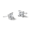 14k White Gold 3 carat Certified Lab Grown Diamond VS/SI+ G+ Princess Complete Four Prong Stud Earrings - 5 14k White Gold 3 carat Certified Lab Grown Diamond VS/SI+ G+ Princess Complete Four Prong Stud Earrings - 5