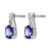 14k White Gold 7x5mm Oval Tanzanite and Diamond Post Earrings - 1 14k White Gold 7x5mm Oval Tanzanite and Diamond Post Earrings - 1
