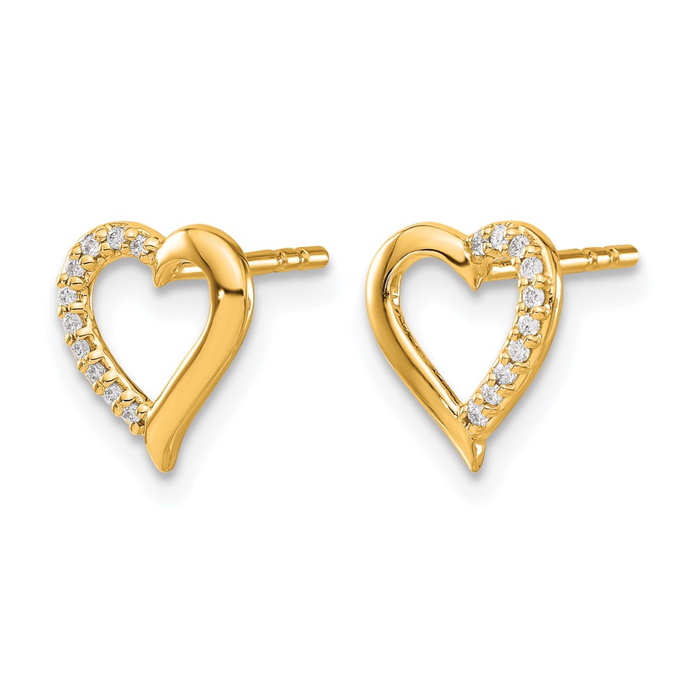 14k Diamond Heart Earrings - 1 14k Diamond Heart Earrings - 1