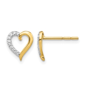 14k Diamond Heart Earrings - 0