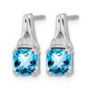 10k White Gold Blue Topaz and Diamond Earrings - 1 10k White Gold Blue Topaz and Diamond Earrings - 1