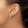 10k White Gold Blue Topaz and Diamond Earrings - 2 10k White Gold Blue Topaz and Diamond Earrings - 2
