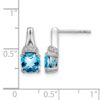 10k White Gold Blue Topaz and Diamond Earrings - 3 10k White Gold Blue Topaz and Diamond Earrings - 3