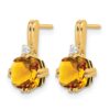 10k Cushion Citrine and Diamond Earrings - 1