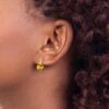 10k Cushion Citrine and Diamond Earrings - 2